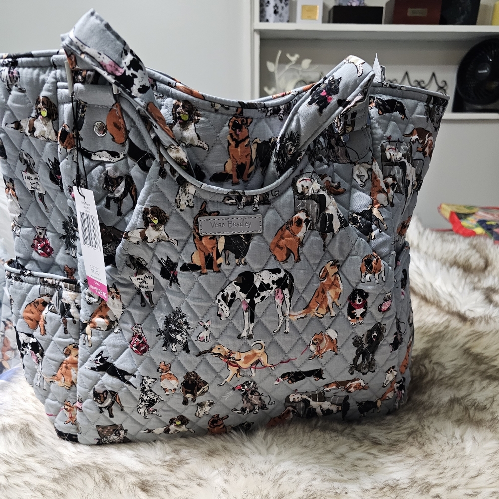 Vera Bradley Large Glenna  bag New with tags Dog show pattern